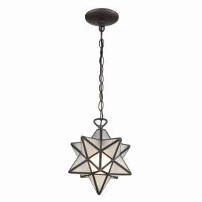 Moravian Star 9'' Wide 1-Light Mini Pendant - Oil Rubbed Bronze - Elk Lighting 1145-015