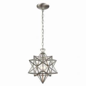 Moravian Star 12'' Wide 1-Light Mini Pendant - Polished Nickel - Elk Lighting 1145-019