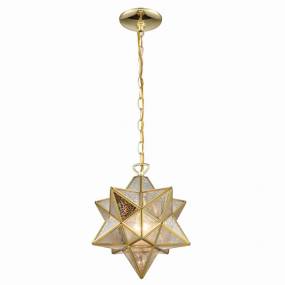 Moravian Star 12'' Wide 1-Light Mini Pendant - Brass - Elk Lighting 1145-023
