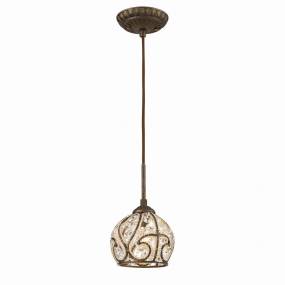 Elizabethan 6'' Wide 1-Light Mini Pendant - Dark Bronze - Elk Lighting 15976/1
