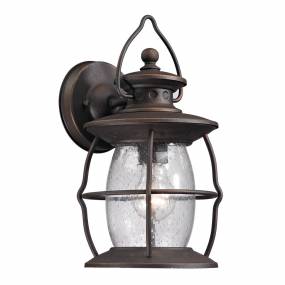 Village Lantern 13'' High 1-Light Outdoor Sconce - Weathered Charcoal - Elk Lighting 47040/1
