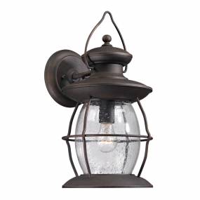 Village Lantern 17'' High 1-Light Outdoor Sconce - Weathered Charcoal - Elk Lighting 47042/1