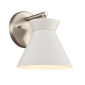 Forme 7'' Wide 1-Light Vanity Light - White with Brushed Nickel - Elk Lighting 89820/1