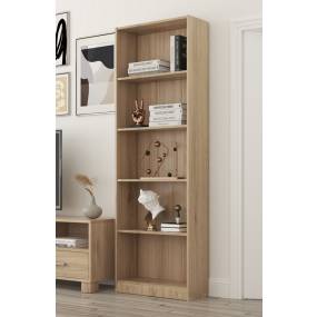 Amelia Light Oak Clean Line Design Open Storage Bookcase Cabinet - CasePiece USA  C10011-511