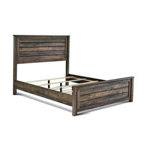 Jayleen Brown Oak Rustic Wooden King Bed  - CasePiece USA  C80057-721