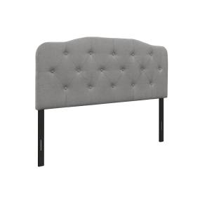 Tiffany Clean Styling Upholstered Button Tufted Full Headboard in Grey  - CasePiece USA  C80063-311