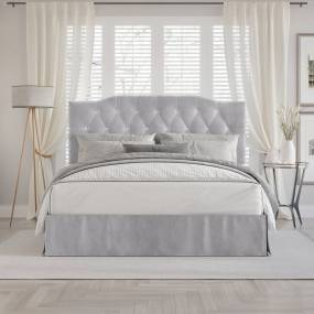 Modern Velvet Tufted Upholstered Platform Bed, Twin in Silver Grey - CasePiece USA C8357TPL-SGY-VV
