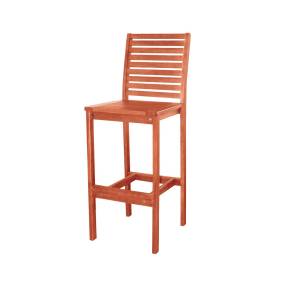 Emilio Reddish Brown Tropical Wood Bar Chair - More4Home M0495