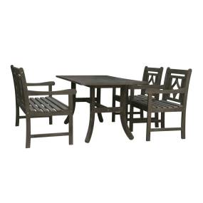 Marco 4-piece Wood Patio Curvy Legs Table Dining Set  - More4Home M1300SET16