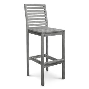 Emilio Grey-washed Farmhouse Wood Bar Chair - More4Home M1354