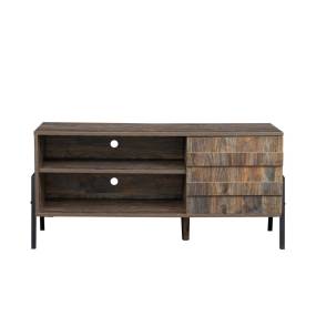 More4Home 43 x 15 x 20 2-drawer MDF TV Stand with Cabinets and 20-color LEDs in Walnut - More4Home SMT-TS024ESP