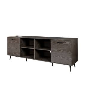More4Home 6.5 ft Wood TV Stand in Dark Brown - More4Home W331S00101