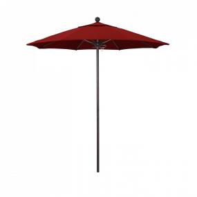 California Umbrella 7.5' Venture Series Patio Umbrella With Bronze Aluminum Pole Fiberglass Ribs Push Lift With Sunbrella 2A Jockey Red Fabric - California Umbrella ALTO758117-5403