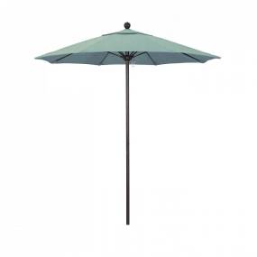 California Umbrella 7.5' Venture Series Patio Umbrella With Bronze Aluminum Pole Fiberglass Ribs Push Lift With Sunbrella 1A Spa Fabric - California Umbrella ALTO758117-5413