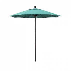 California Umbrella 7.5' Venture Series Patio Umbrella With Bronze Aluminum Pole Fiberglass Ribs  Push Lift With Sunbrella 1A Aruba Fabric - California Umbrella ALTO758117-5416