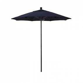 California Umbrella 7.5' Venture Series Patio Umbrella with Black Aluminum Pole Fiberglass Ribs Push Lift With Sunbrella 1A Navy Fabric - California Umbrella ALTO758302-5439