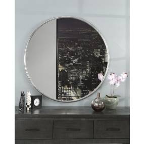 Round Wall Mirror in Antique Pewter (34” x 34”) - Martin Svensson 120262