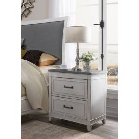 Del Mar 2 Drawer Nightstand with Personal Security Drawer  in White with Grey Top - Martin Svensson 6802923
