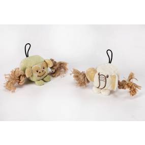 Mini Hemp Chunky Monkey and Elephant Pet Toys - Petique TY22210001