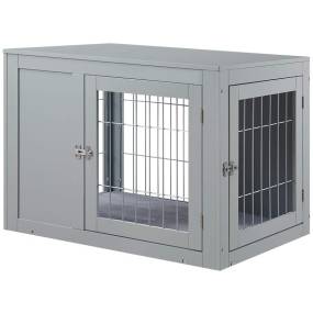 Medium Dog Crate with Cushion, Gray - Unipaws - UH5084