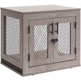 Small Dog Crate with Tray, Weathered Grey - Unipaws - UH5154