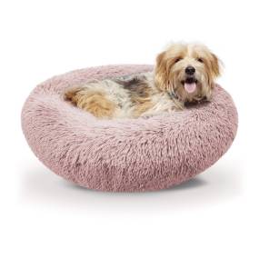 Precious Tails Super Lux Shaggy Fur Donut Bolster Pet Bed - Precious Tails 24EDTM-PNK