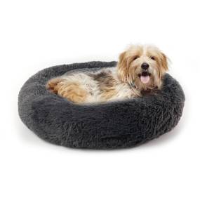 Precious Tails Super Lux Shaggy Fur Donut Bolster Pet Bed - Precious Tails 28EDTM-CHA
