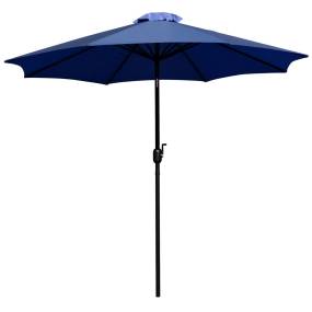 Kona Navy 9 FT Round Umbrella with 1.5" Diameter Aluminum Pole with Crank and Tilt Function [GM-402003-NVY-GG] - Flash Furniture GM-402003-NVY-GG