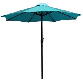 Kona Teal 9 FT Round Umbrella with 1.5" Diameter Aluminum Pole with Crank and Tilt Function [GM-402003-TL-GG] - Flash Furniture GM-402003-TL-GG