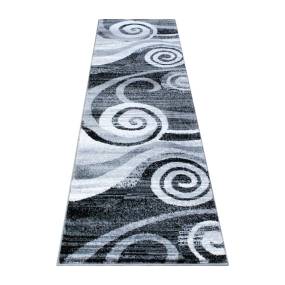 Cirrus Collection 2' x 7' Gray Swirl Patterned Olefin Area Rug with Jute Backing for Entryway, Living Room, Bedroom [OKR-RG1103-27-GY-GG] - Flash Furniture OKR-RG1103-27-GY-GG