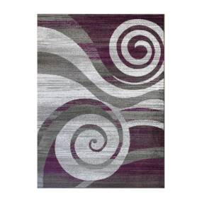 Cirrus Collection 5' x 7' Purple Swirl Patterned Olefin Area Rug with Jute Backing for Entryway, Living Room, Bedroom [OKR-RG1103-69-PU-GG] - Flash Furniture OKR-RG1103-69-PU-GG