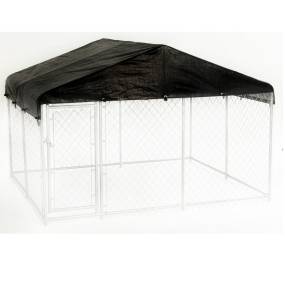 Lucky Dog® Standard Kennel Cover & Roof Frame for Dog Kennels - 10'W x 10'L - Jewett Cameron Company CL 00303