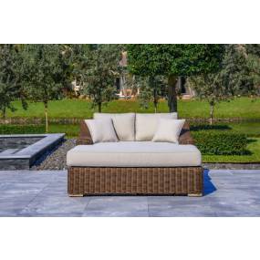 Milo 79 X 59 Inch Outdoor Wicker Aluminum Frame Extra Large Double Sun Lounger in Brown - Outsy 0AMI-SL-XL-BR