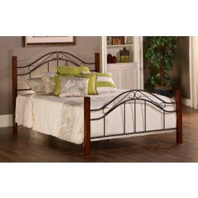 Hillsdale Furniture Matson King Metal Bed with Cherry Wood Posts, Black - 1159BKR