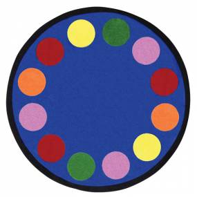 Lots of Dots 7'7" Round area rug in color Multi - Joy Carpets 1430E-01