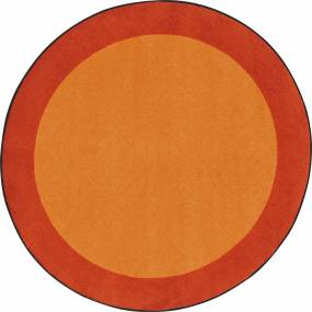 All Around 7'7" Round area rug in color Orange - Joy Carpets 1898E-03