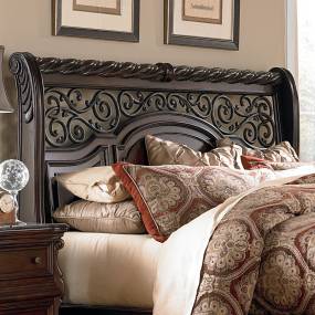 European Traditional Queen Sleigh Headboard In Brownstone Finish - Liberty Furniture 575-BR21H