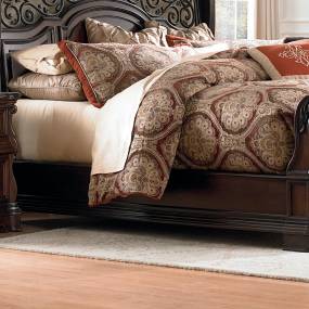 European Traditional Sleigh Bed Rails In Brownstone Finish - Liberty Furniture 575-BR90