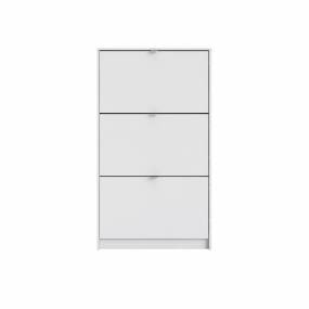 Bright 3 Drawer Shoe Cabinet in White - Tvilum 590024949
