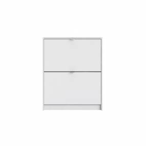 Bright 2 Drawer Shoe Cabinet in White - Tvilum 590054949