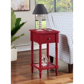 French Country Khloe Accent Table in Cranberry Red Finish - Convenience Concepts 6052201CR