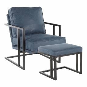 Roman Lounge Chair + Ottoman - LumiSource C2-ROMAN BKBU