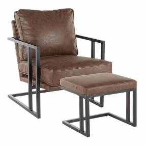 Roman Lounge Chair + Ottoman - LumiSource C2-ROMAN BKE
