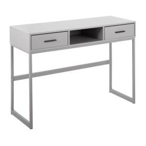 Franklin Contemporary Console Table in Grey Metal and Grey Wood by LumiSource - Lumisource TBC-FRANKLIN GYGY