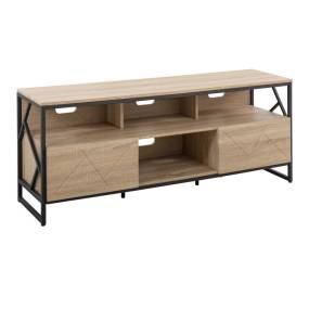 Folia Contemporary TV Stand in Natural Wood and Black Steel by LumiSource - Lumisource TV-FOLIA2 NABK