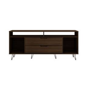 Rockefeller 62.99 TV Stand with Metal Legs and 2 Drawers in Brown - Manhattan Comfort 65-130GMC5