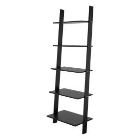 Cooper 5-Shelf Floating Ladder Bookcase in Black - Manhattan Comfort 65-192AMC153