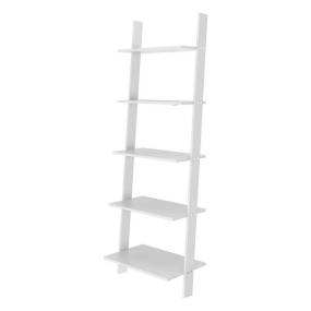 Cooper 5-Shelf Floating Ladder Bookcase in White - Manhattan Comfort 65-192AMC6