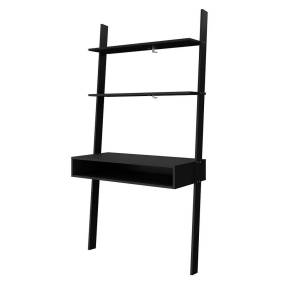 Cooper Ladder Desk with 2 Floating Shelves in Black - Manhattan Comfort 65-193AMC153