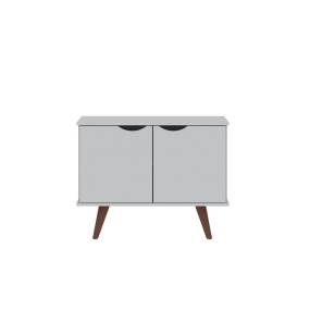 Hampton 33.07 Accent Cabinet with 2 Shelves Solid Wood Legs in White - Manhattan Comfort 65-19PMC1